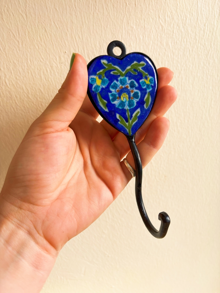 Handpainted Ceramic + Cast Iron Wall Hooks