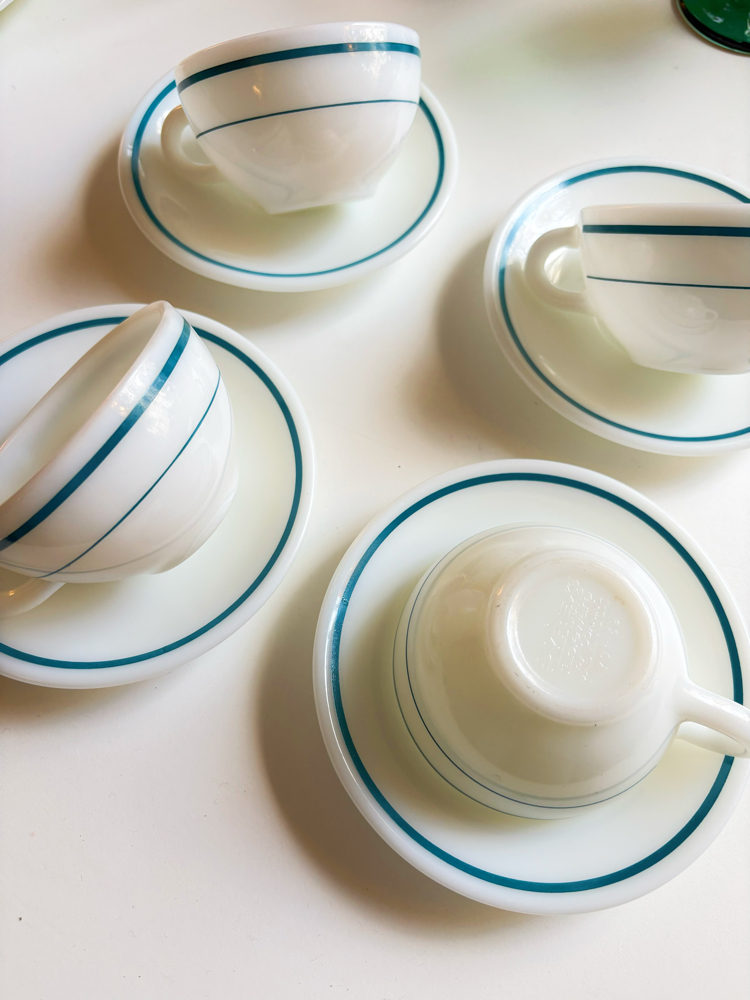 80’s American Corning Pyrex Opaline Teacups
