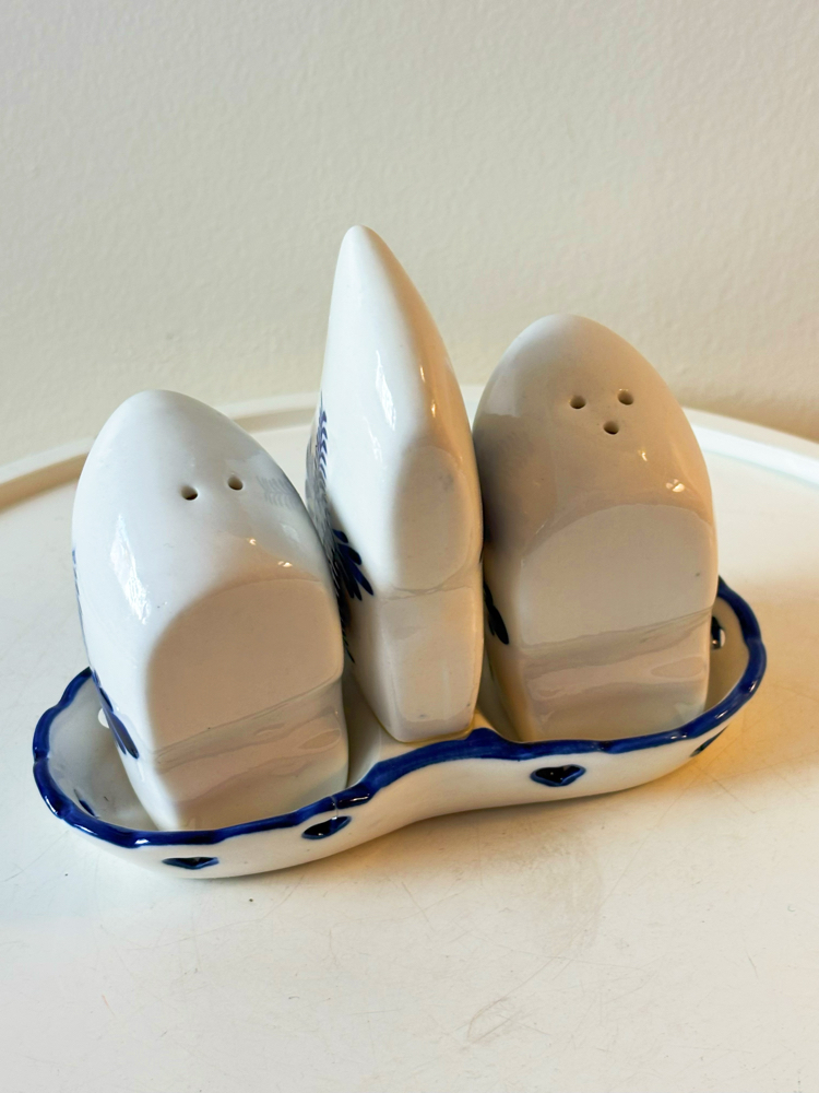 Delft Dutch Clog Porcelain Salt and Pepper Shakers
