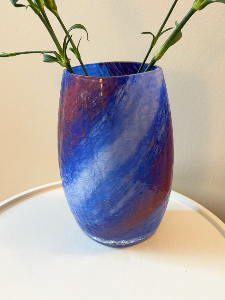 Electric Blue Handmade Glass Vase