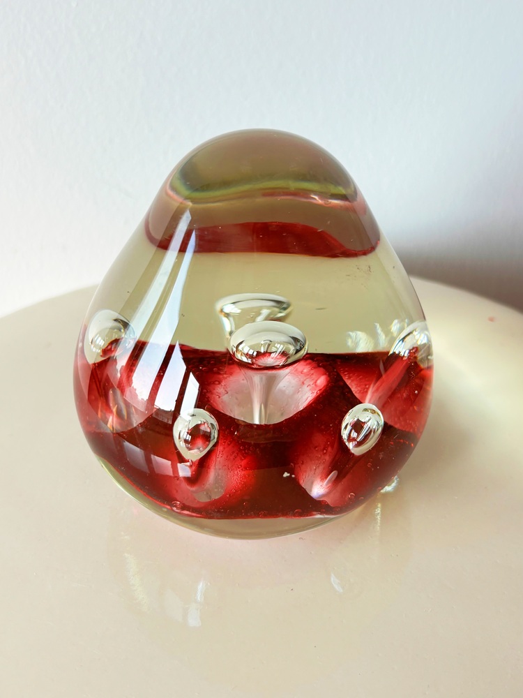 Italian Handmade Murano Glass Pink Paperweight