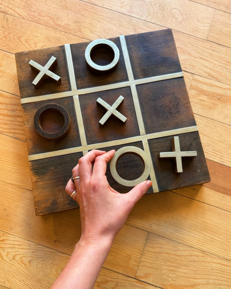 Metal + Wood Tic Tac Toe