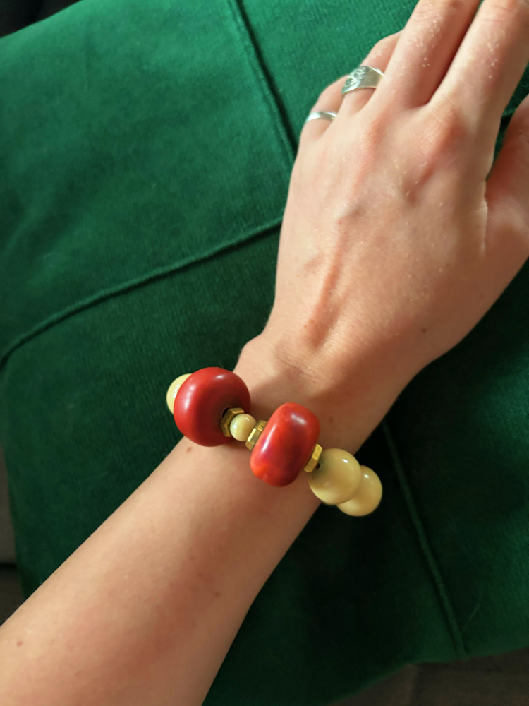 70’s Coral Beaded Bracelet
