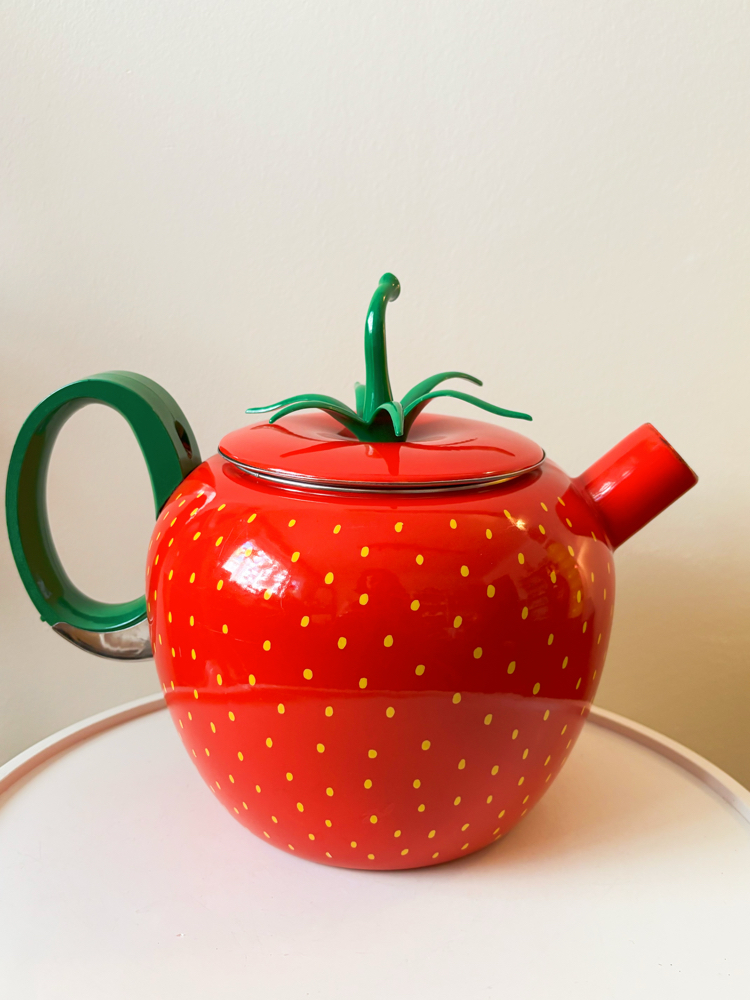 80’s Strawberry Enamel Kettle