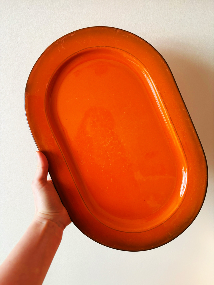 60’s German Burnt Orange Oval Plate 