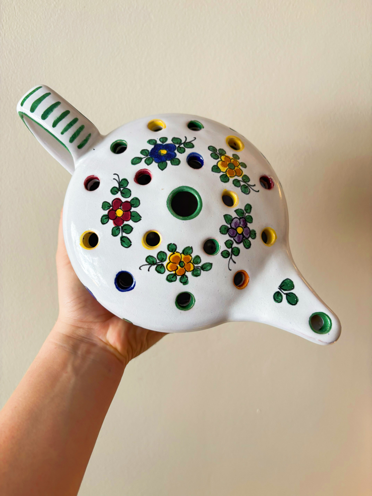 70’s Italian Hand Painted Ikebana Vase