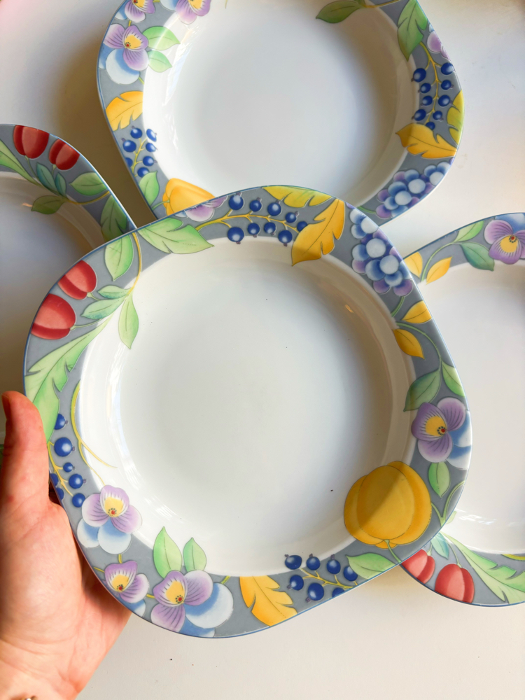 80’s Bavarian Porcelain Deep Plates 