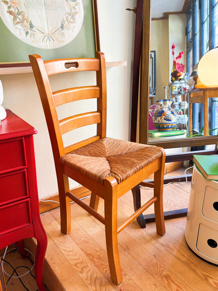 French Rattan + Wooden Chairs 