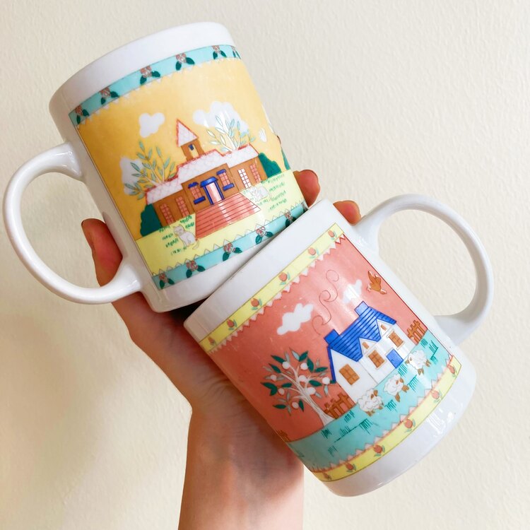 Pastel Cottage Core Ceramic Mugs