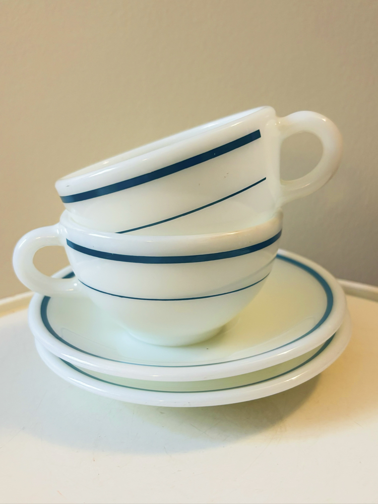 80’s American Corning Pyrex Opaline Teacups