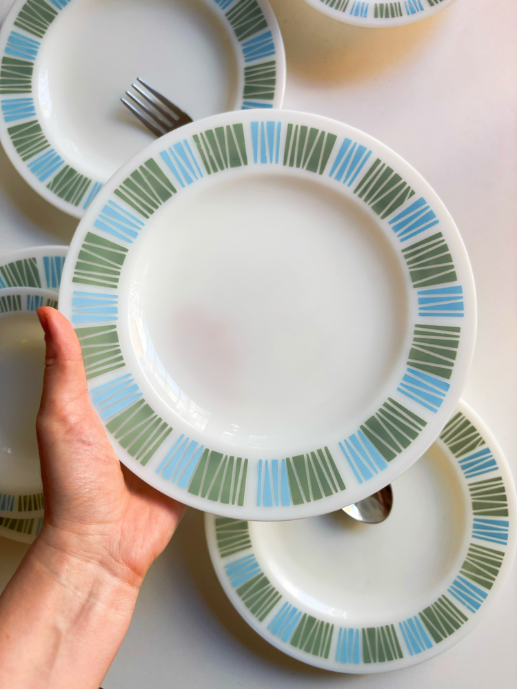 60’s English Opaline Matchmaker Plates