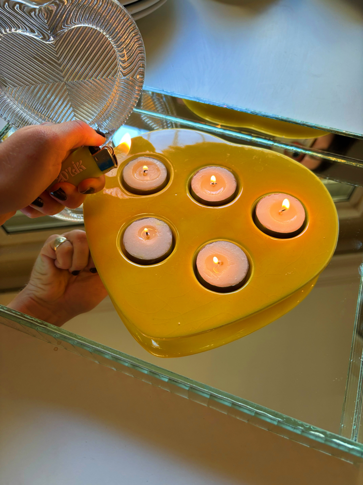 Heart Shaped Tealight Candleholder 