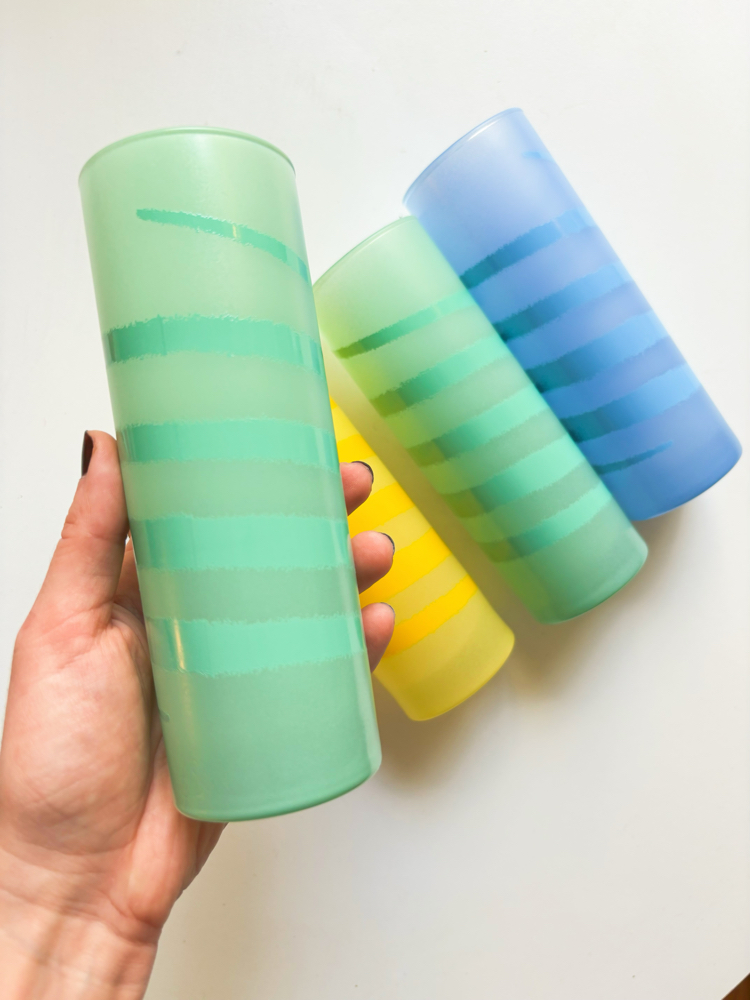80’s Spiral Colorful Cocktail Glasses