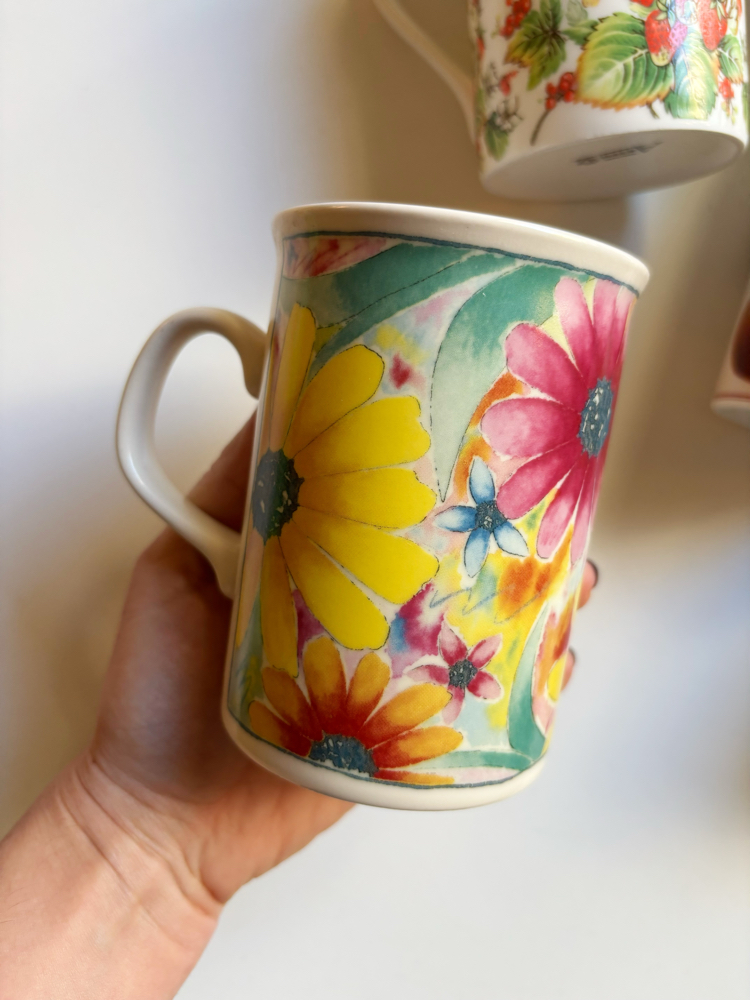 80’s Floral Mugs from England 