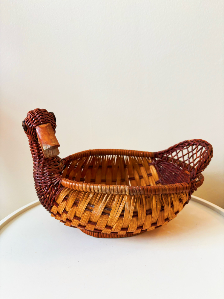 Handwoven Rattan Duck Basket