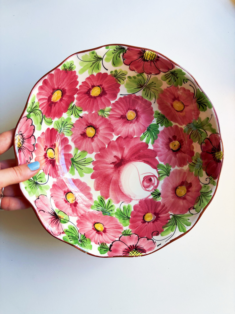 Italian Hand Painted Large Ceramic Bowl