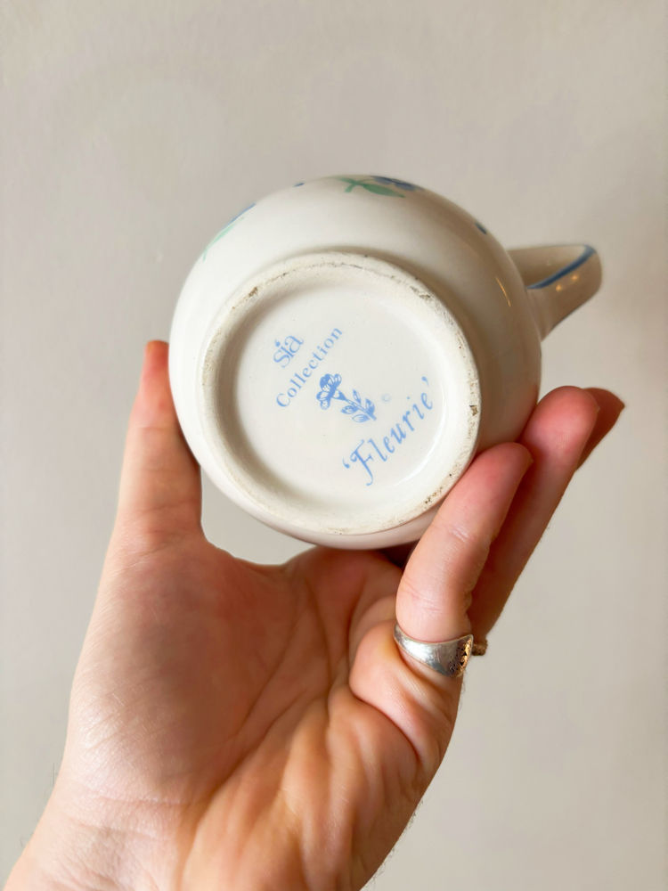 English Blue Floral Ceramic Milk Jug 