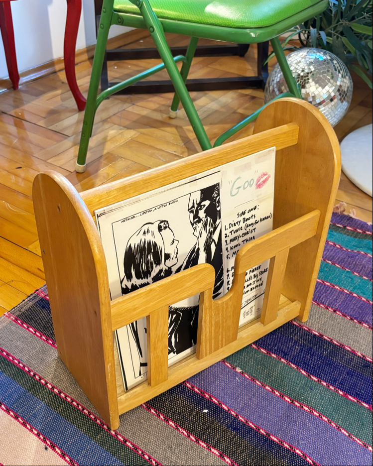 50’s Midcentury Pale Wood Magazine Rack