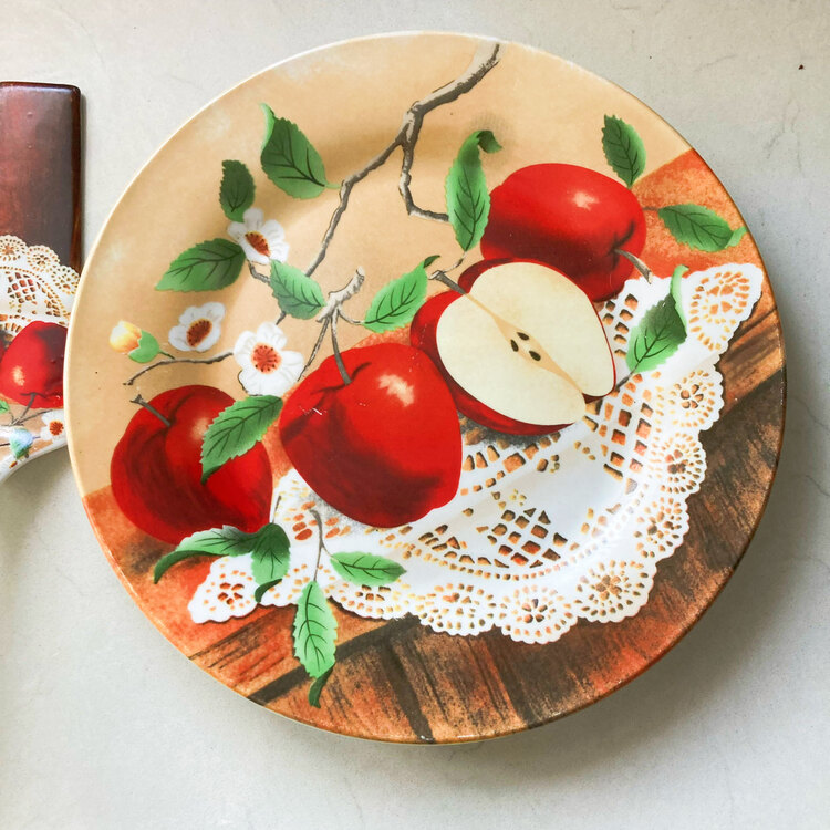 Red Apples Cake Serving Plate 