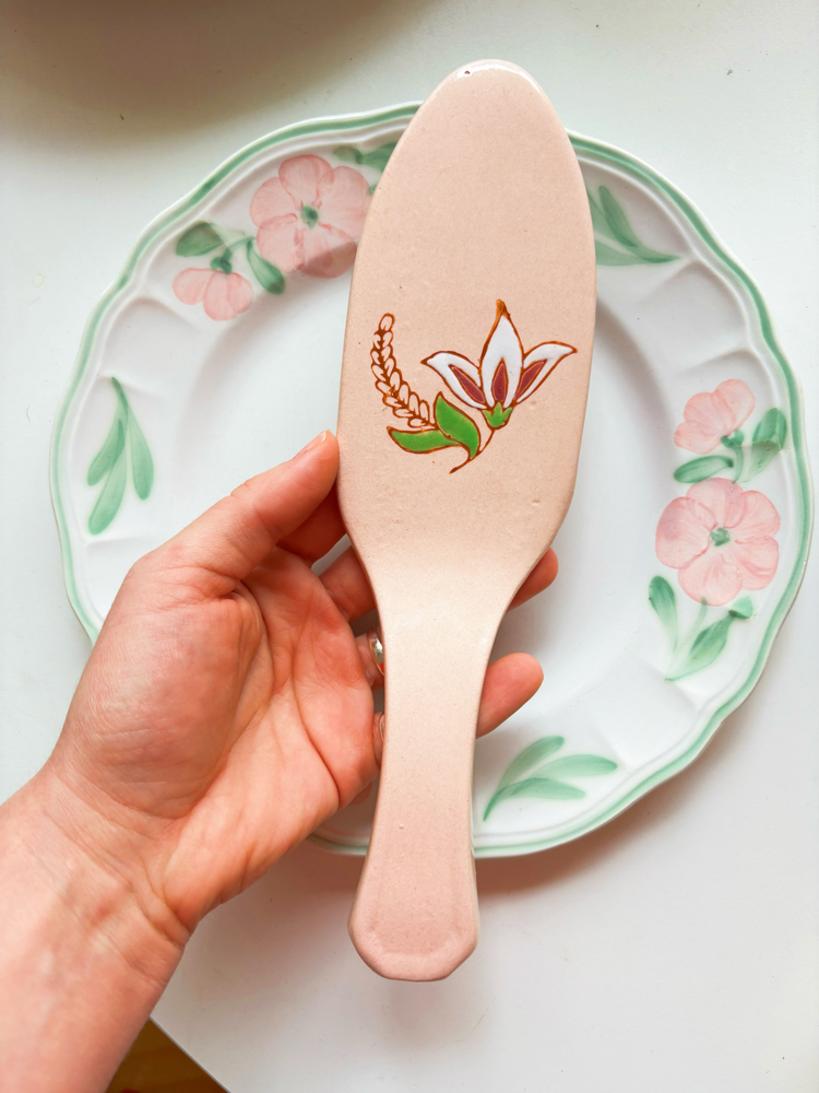 70’s French Handmade Ceramic Cake Spatula