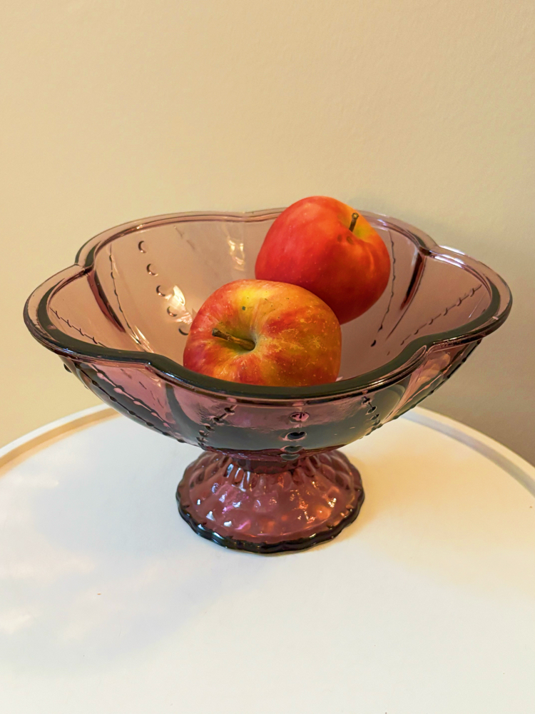 Purple Glass Pedestal Bowl