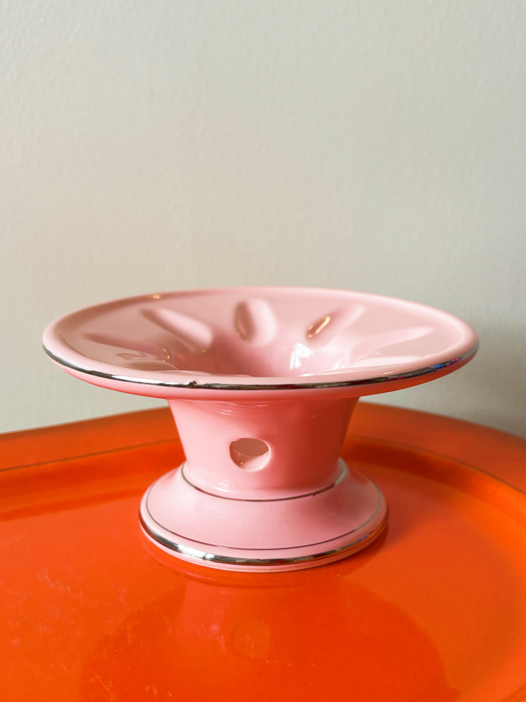90’s Deadstock Pink Porcelain Teapot Heater