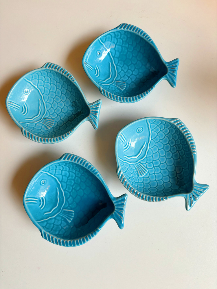 Blue Ceramic Fish Bowls