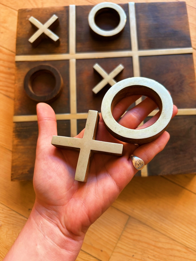 Metal + Wood Tic Tac Toe