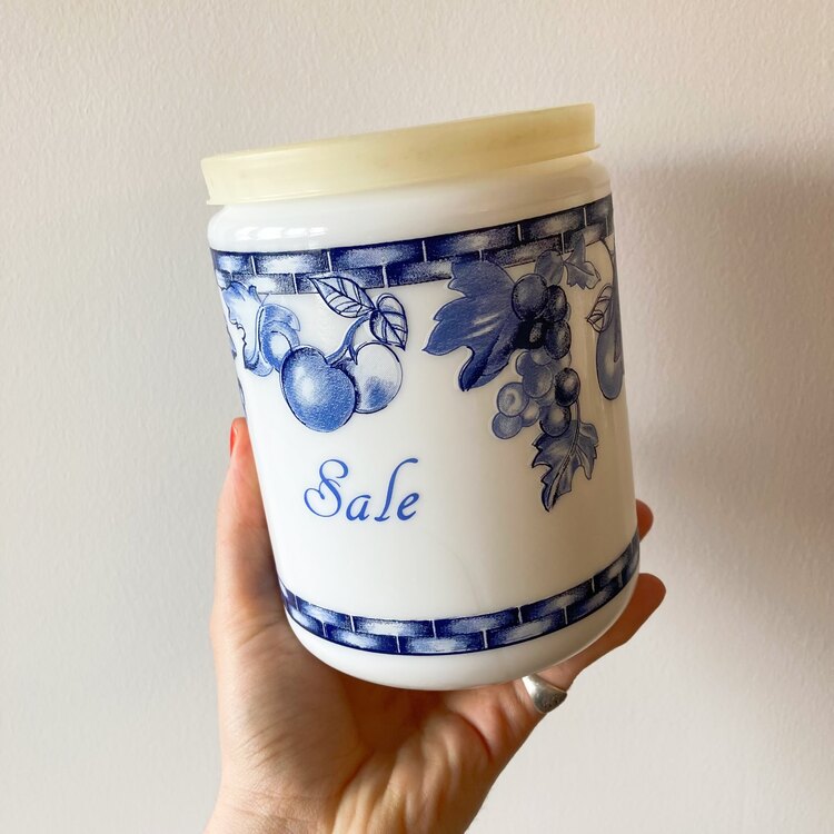 Vintage Opaline Salt Jar by Cerve Italy