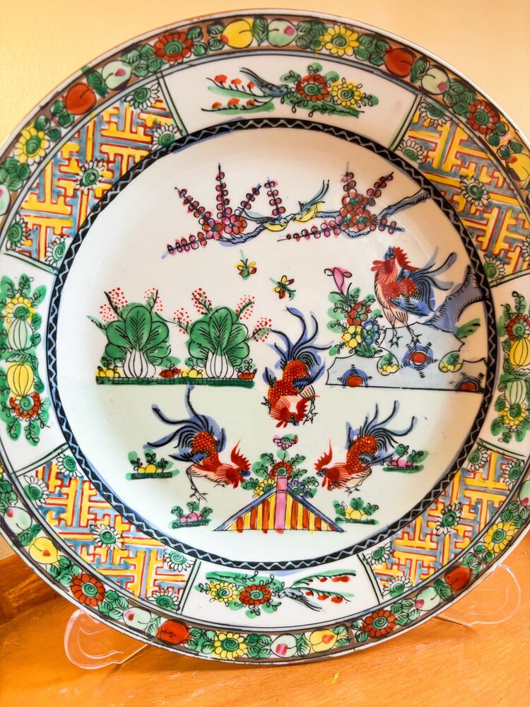 60’s Chinese Hand Painted Wall Plate