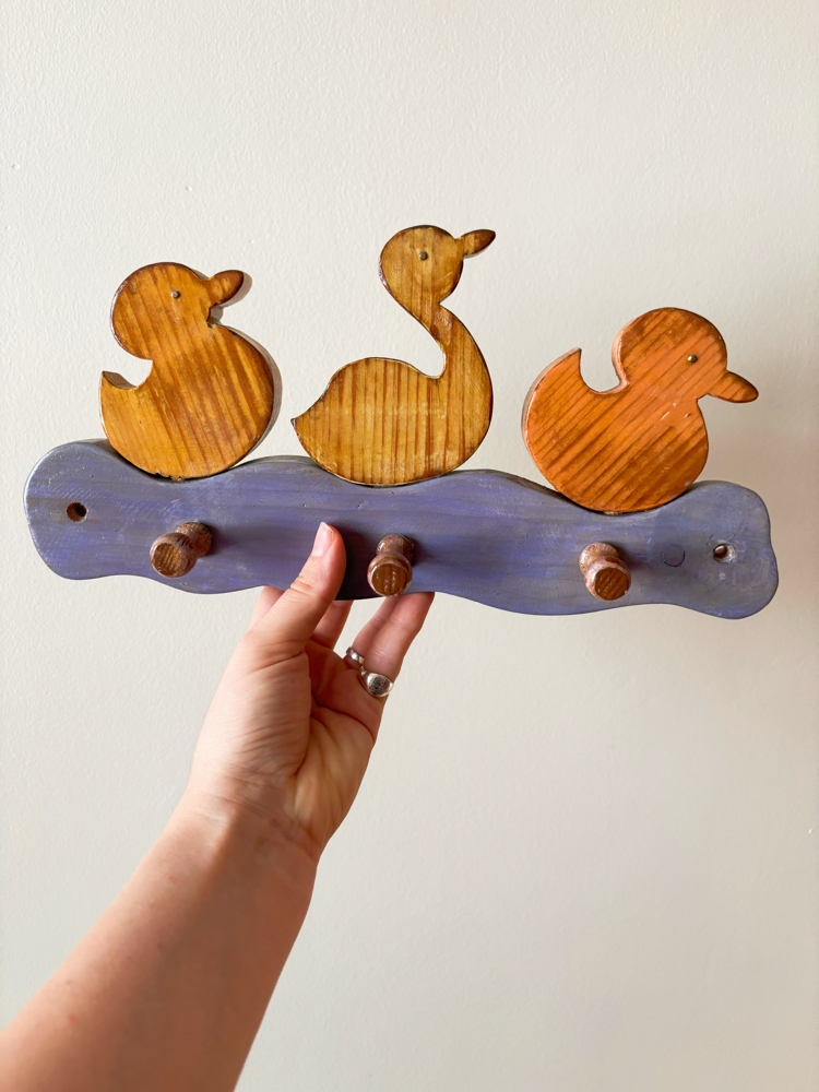 80’s Wooden Ducks Wall Hook