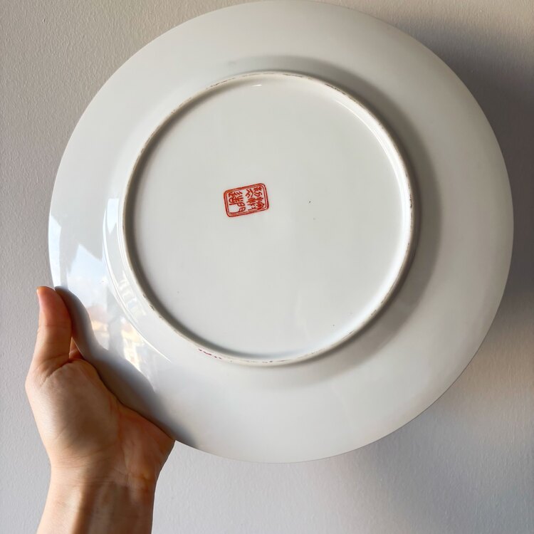 Vintage Porcelain Hand Painted Wall Plate 