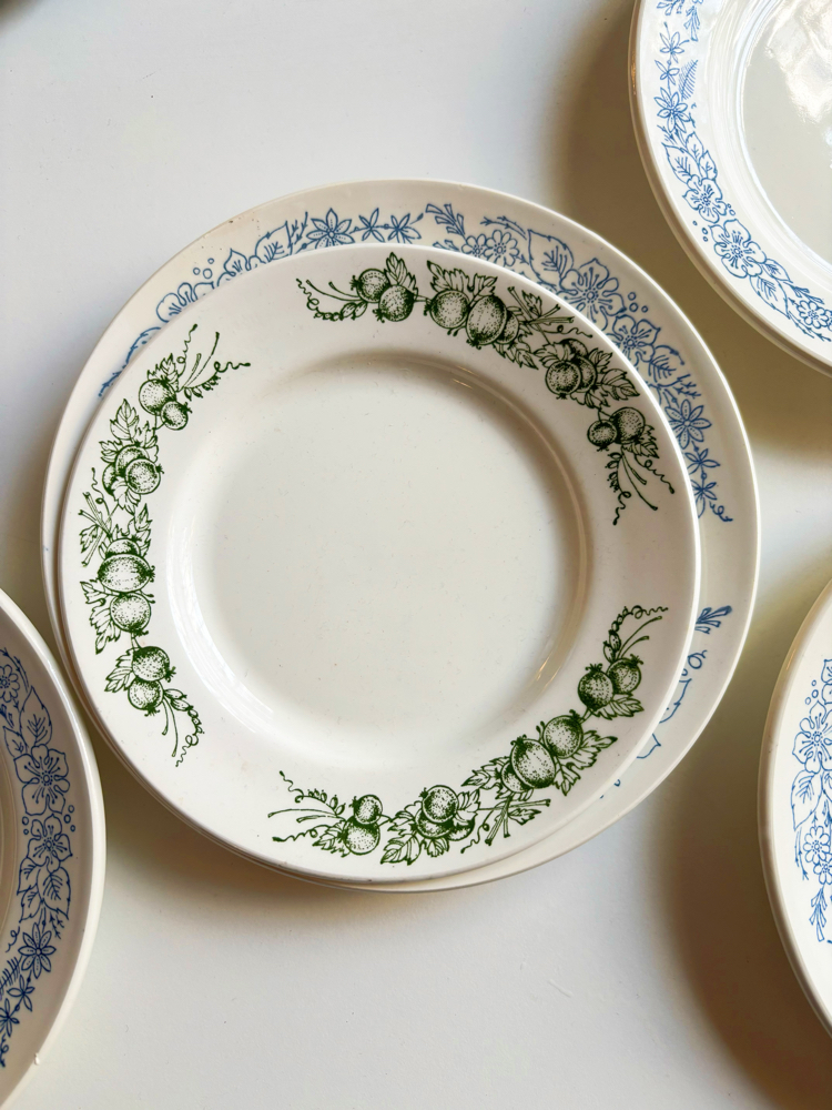 70’s Russian Blue Floral Ceramic Vintage Plates