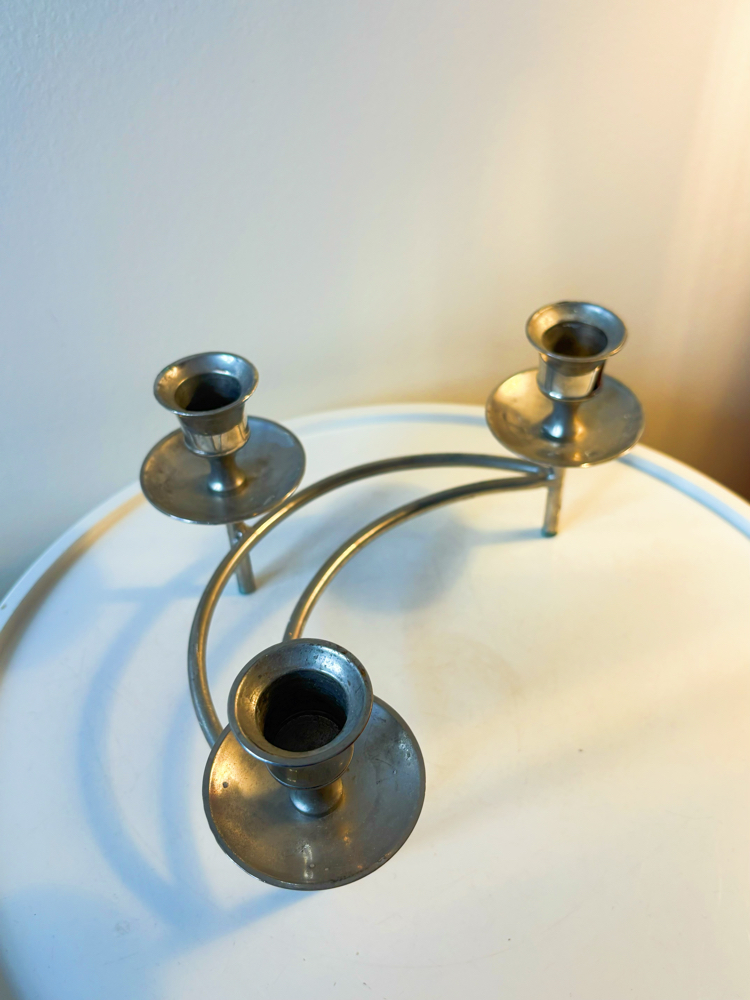 Silver Plated Crescent Moon Candelabra