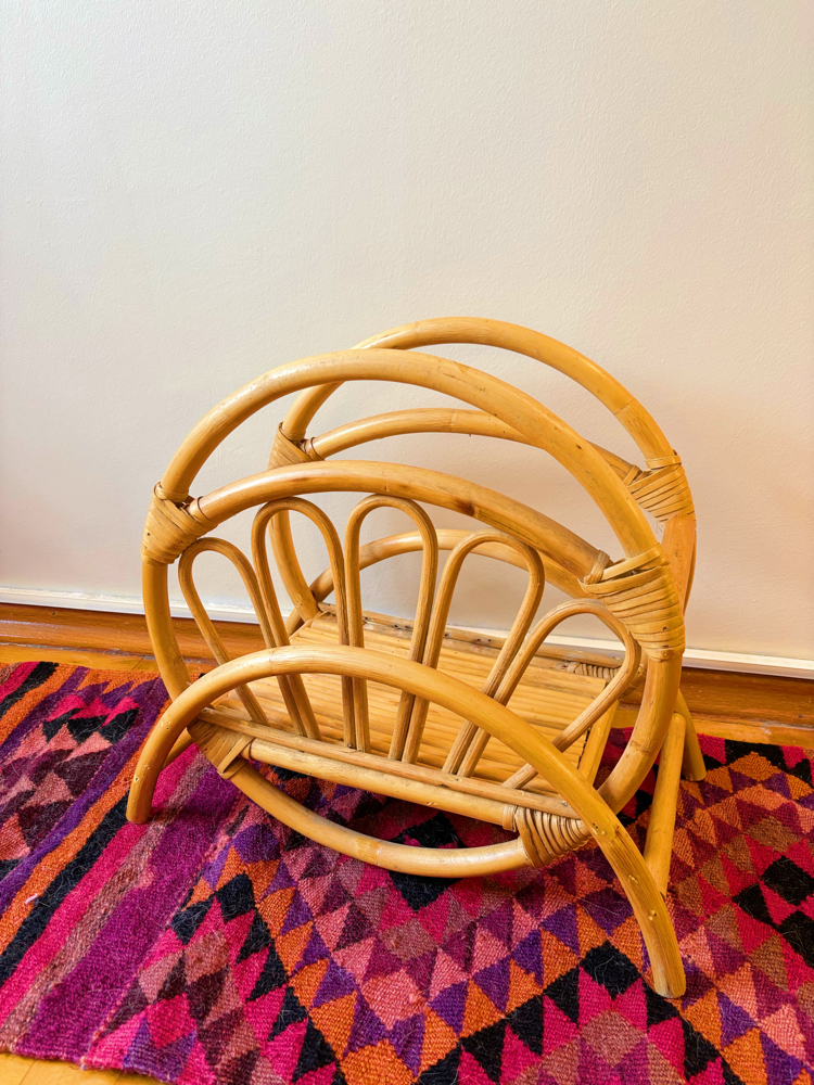 80’s Bamboo Magazine Rack 