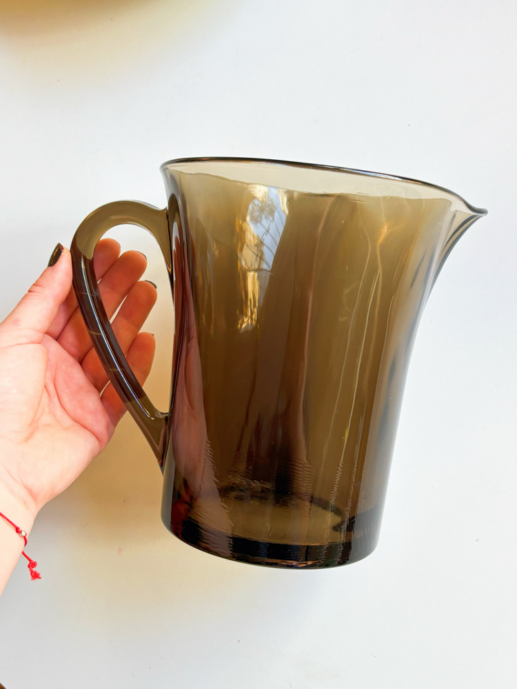 80’s French Duralex Fumed Glass Jug