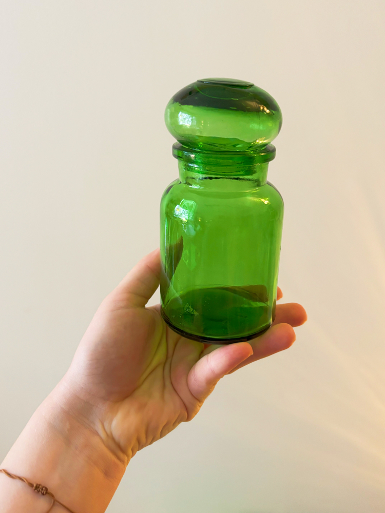 60’s Green Glass Bubble Jars 