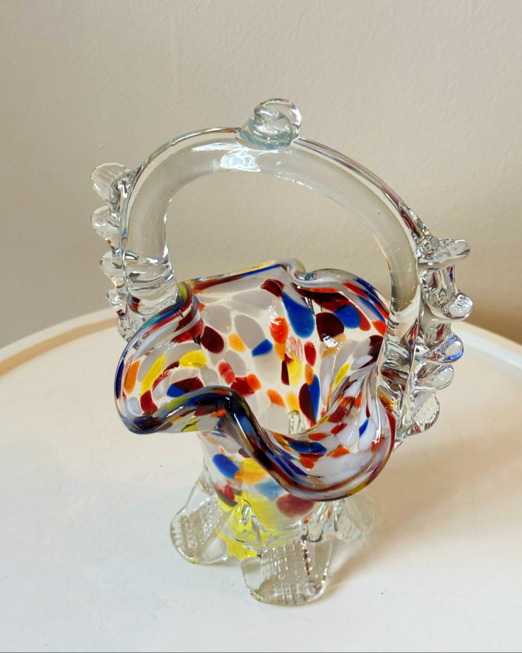 70’s Murano Rainbow Candy Bowl