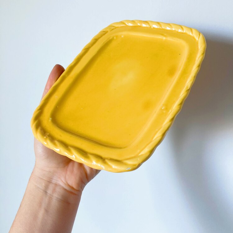 Fruit Embossed Handmade Ceramic Butter Box