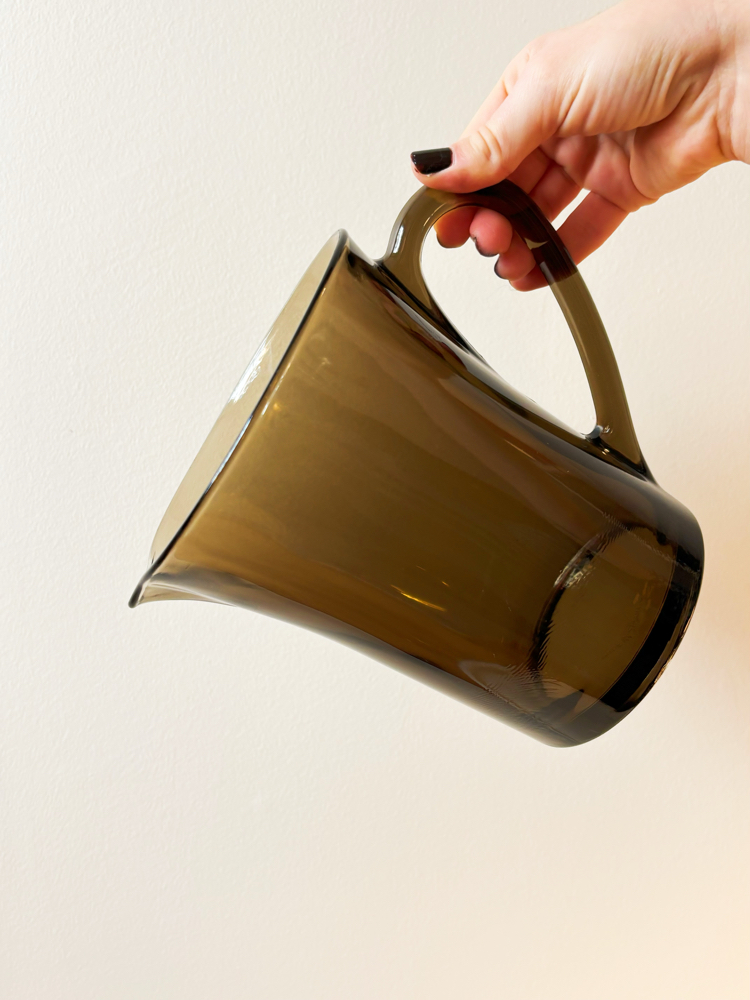 80’s French Duralex Fumed Glass Jug