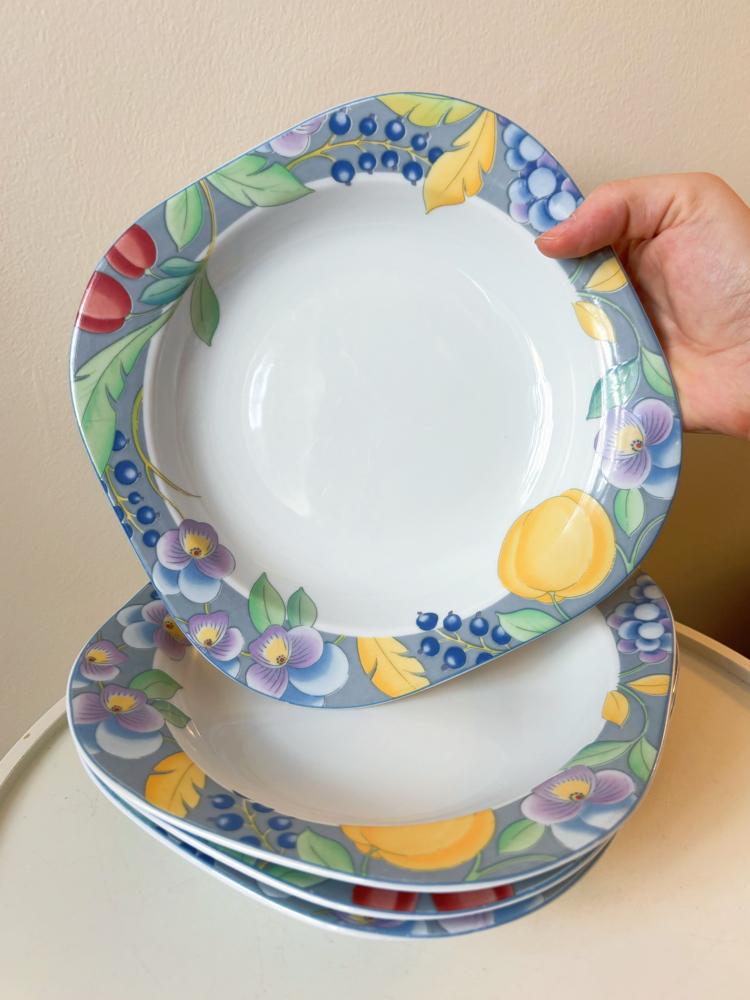 80’s Bavarian Porcelain Deep Plates 