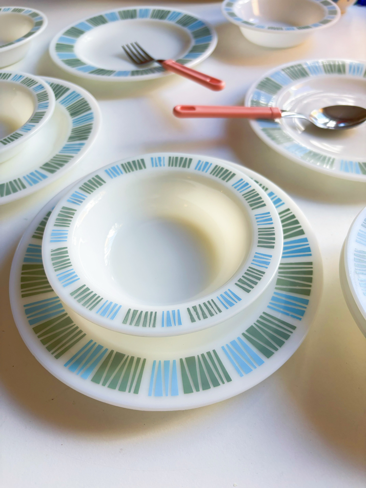 60’s English Opaline Matchmaker Plates