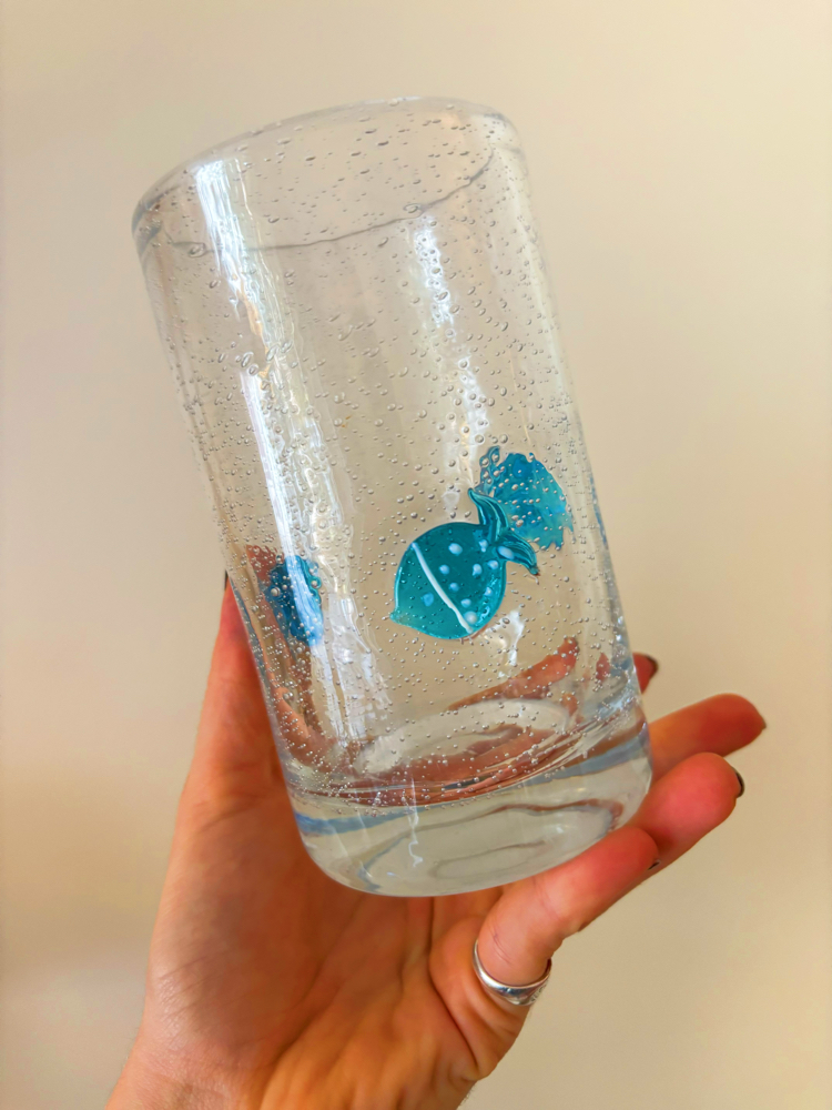 Hand Blown Glass Fish Vase 