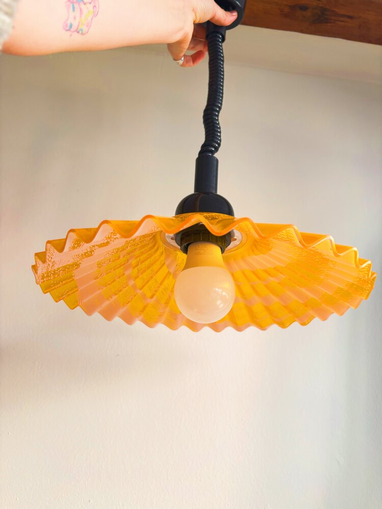 90’s Pop Art Orange Plexy Ceiling Lamp