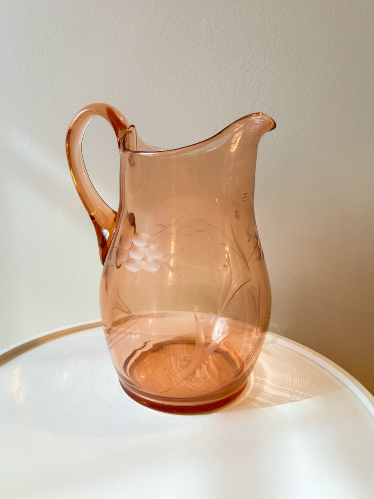 80’s Rose Pink Glass Jug