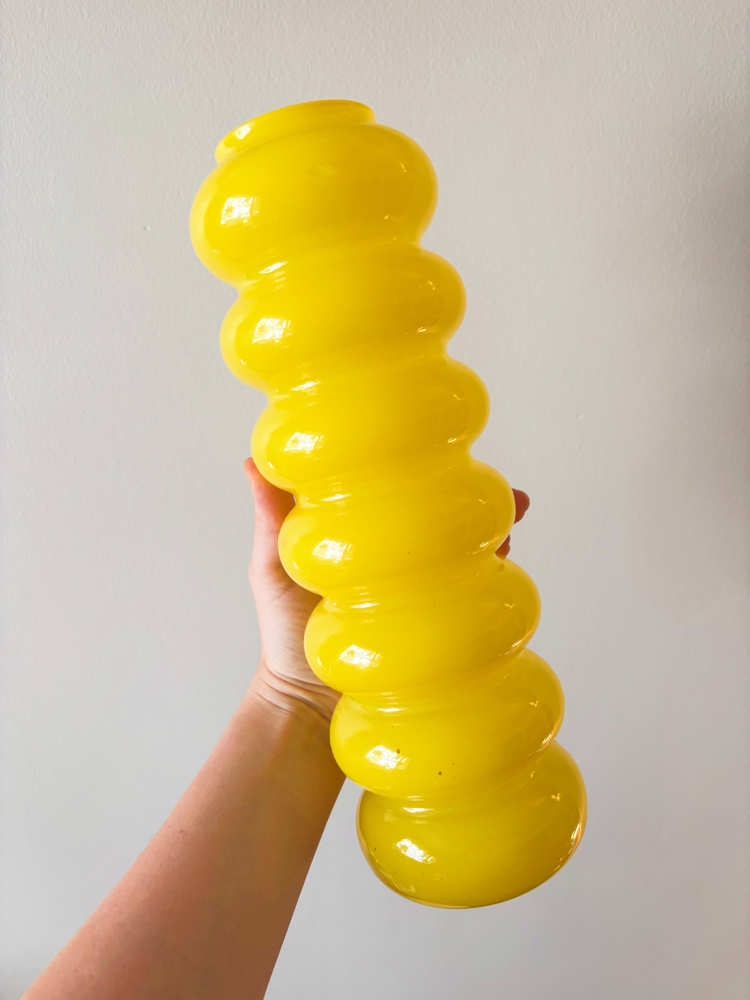 90’s Ikea Yellow Bubble Glass Vase 