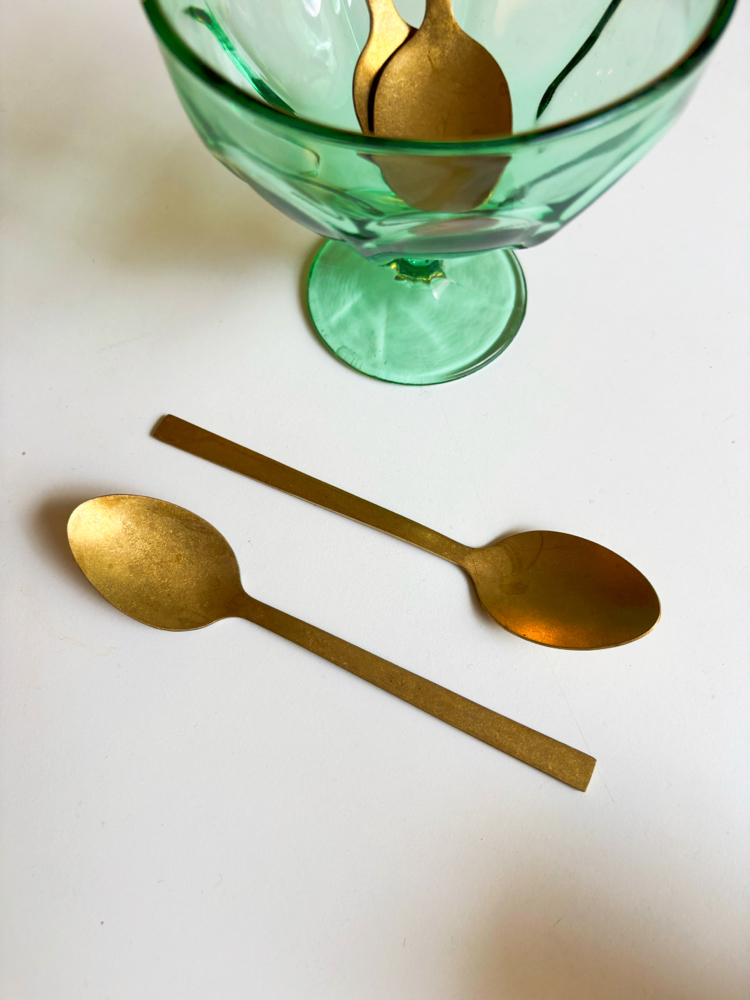 Vintage Brass Dessert Spoons