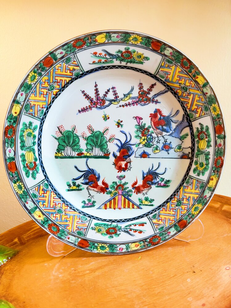 60’s Chinese Hand Painted Wall Plate