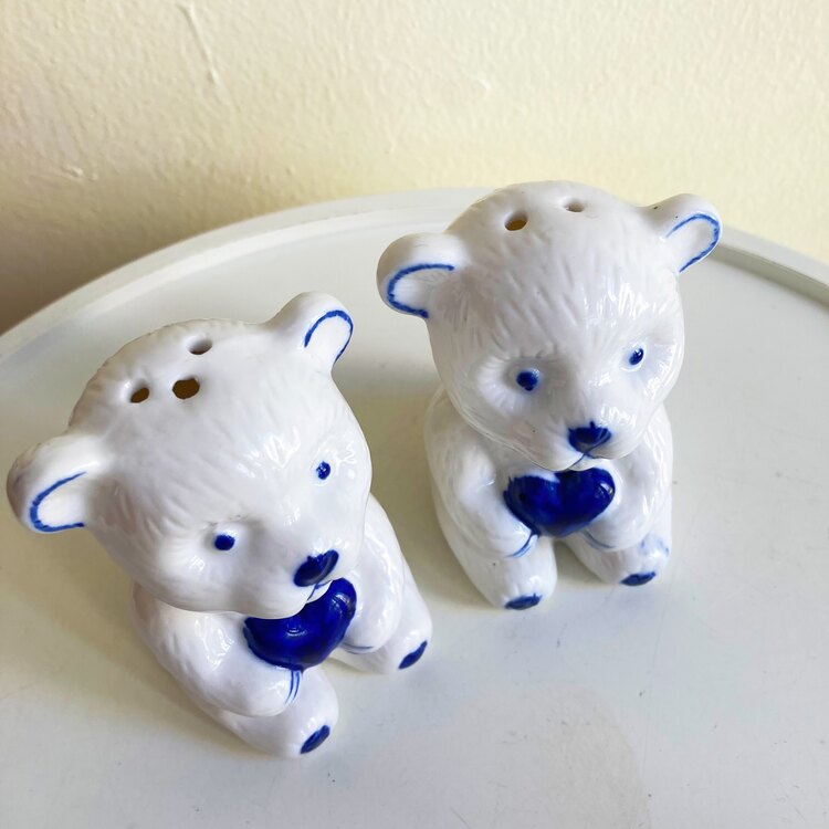 “Teddy Bears” Delft Salt and Pepper Shakers