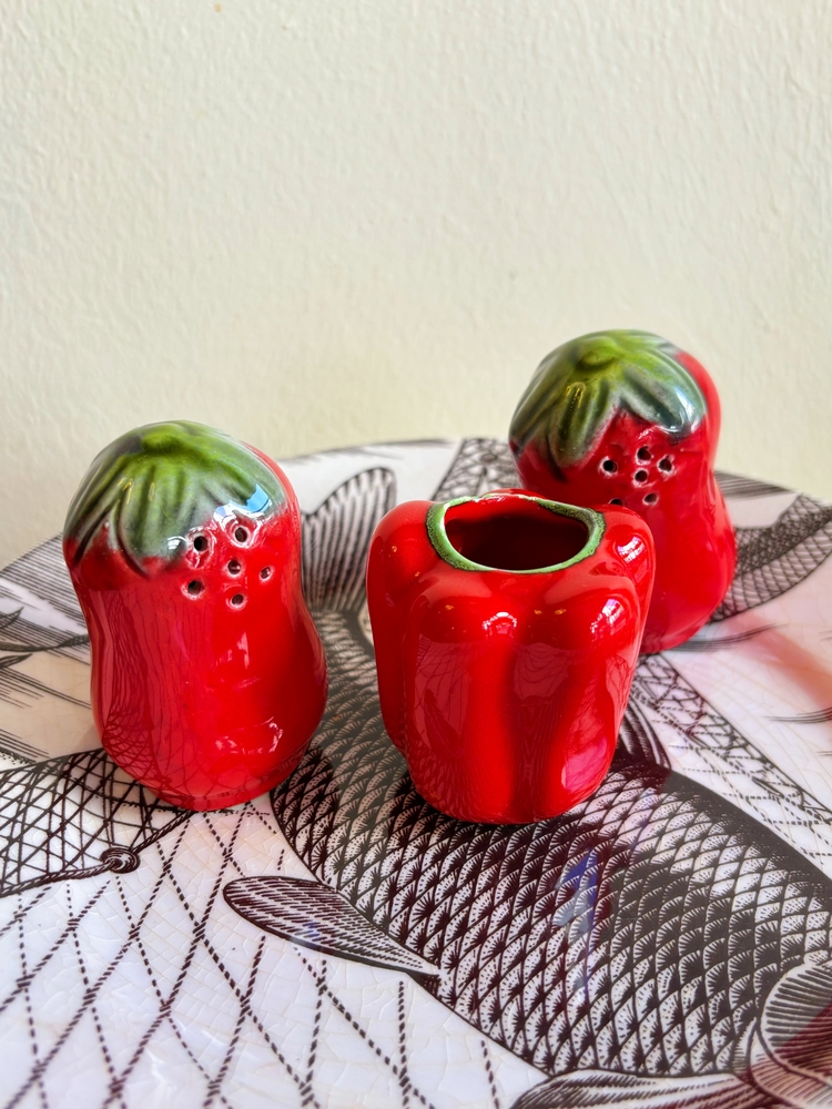 70’s German Red Pepper Salt and Pepper Shakers